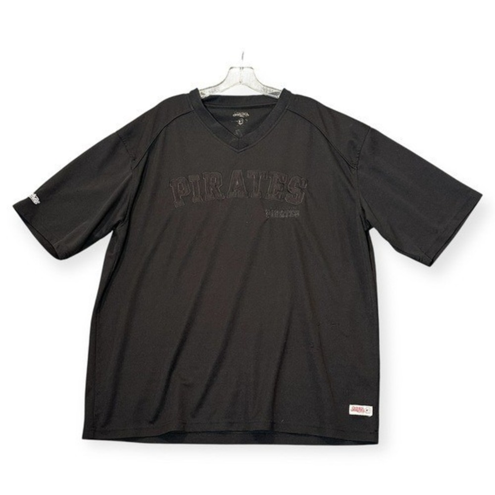 Pittsburgh Pirates Stitches 2XL Embroidered Shirt Baseball Jersey All Black